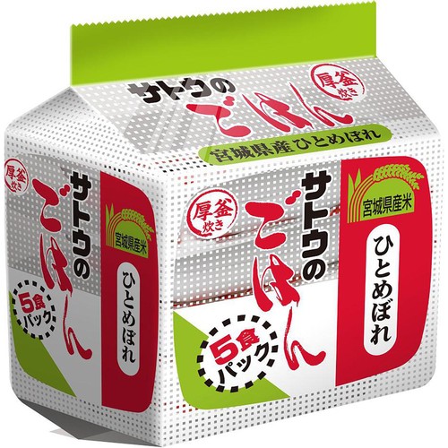 サトウ食品 サトウのごはん 宮城県産ひとめぼれ 200g x 5食 Green