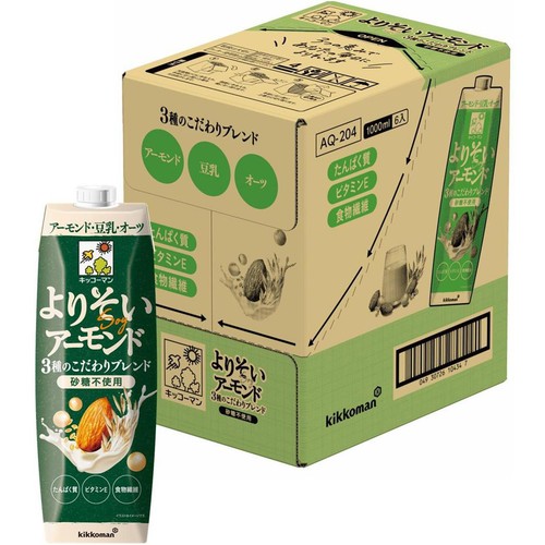 キッコーマン よりそいアーモンド 砂糖不使用 1ケース 1000ml x 6本