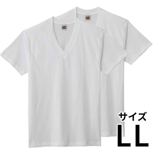 グンゼ 紳士 G.T.HAWKINS 2枚組VネックTシャツ LL ホワイト