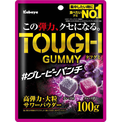 カバヤ食品 タフグミ グレーピーパンチ 100g