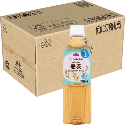 fun fun smile 赤ちゃんの麦茶 1ケース 500ml x 24本 1か月頃から トップバリュ
