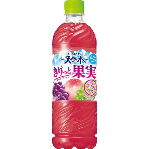 サントリー 天然水 きりっと果実 2種のぶどう&もも 600ml
