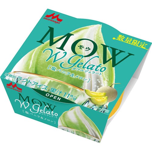 森永乳業 MOW Wジェラート 塩バニラ & メロン 140ml