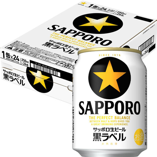 サッポロ 黒ラベル 1ケース 250ml x 24本