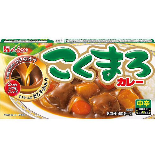 ハウス食品 こくまろカレー 中辛 8皿分 (4皿 x 2)140g