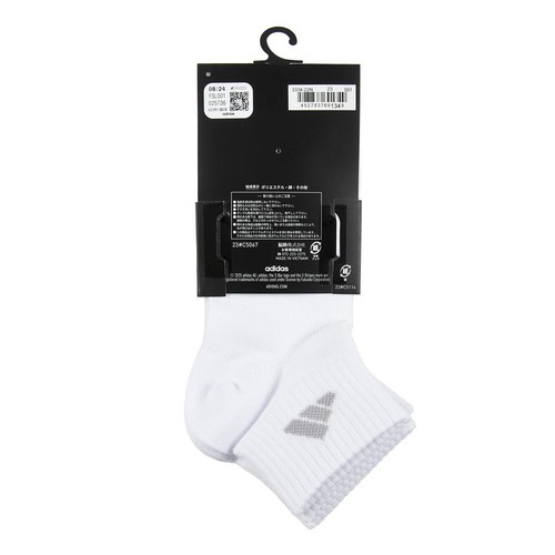 アディダス adidas DEO 消臭 ショート丈 3足組 シロ 23-25cm