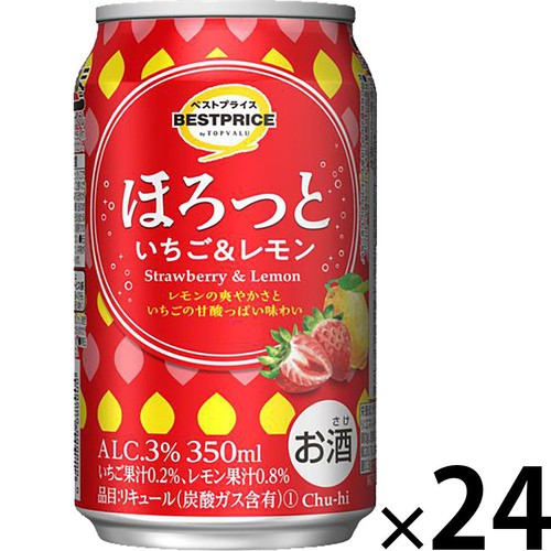 ほろっと いちご&レモン 1ケース 350ml x 24本 トップバリュベストプライス
