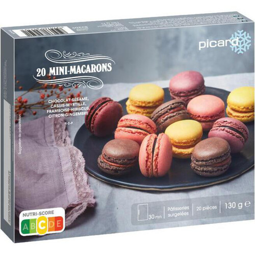 ピカール 4種類のミニマカロン(チョコレート、カシス、フランボワーズ