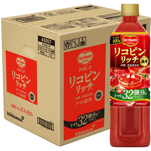 デルモンテ リコピンリッチ トマト飲料 1ケース 900g x 12本 Green