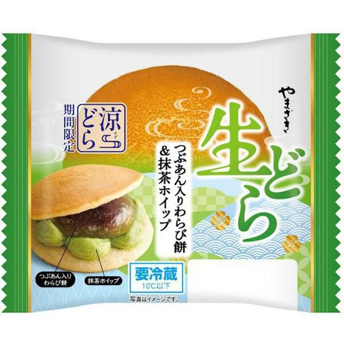 ヤマザキ 生どら つぶあん入りわらび餅&抹茶ホイップ 1個