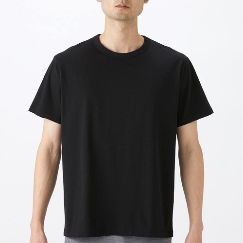 PEACE FIT(ピースフィット) SilkyFACT コットン半袖クルーネックTシャツ 紳士 クロ 2XL トップバリュ