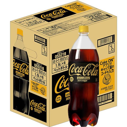 コカ・コーラ コカ・コーラゼロカフェイン 1ケース 1500ml x 6本 Green