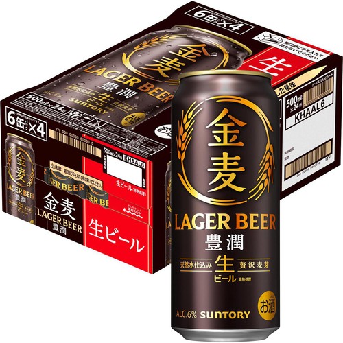 【6%】 サントリー 金麦 豊潤 1ケース 500ml x 24本
