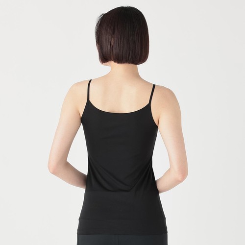 PEACE FIT(ピースフィット) SillkyFACT シームレスキャミソール 婦人 クロ L トップバリュ