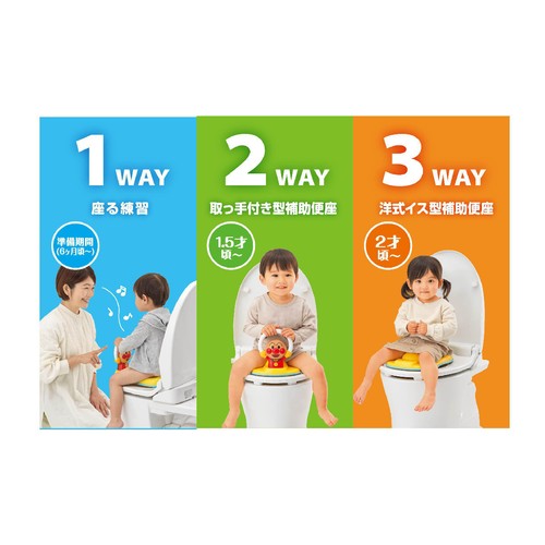 アガツマ アンパンマン3WAY補助便座 おしゃべり+メロディ付き