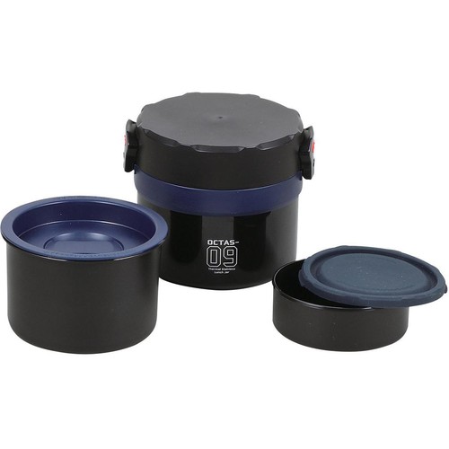 オクタス ステンレスランチジャー900ml ネイビー ランチボックス 弁当箱 保温・保冷 電子レンジOK  HB3774