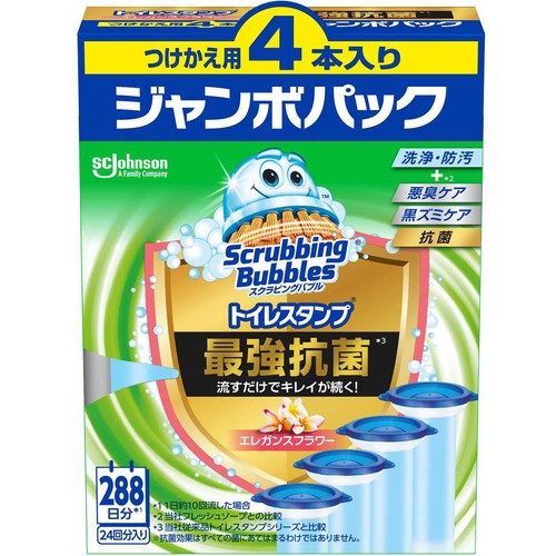 ジョンソン スクラビングバブル トイレスタンプ 最強抗菌 替え4P エレガンスフラワー 38g x 4