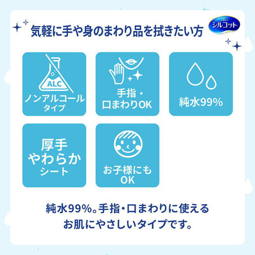 ユニ・チャーム シルコット ピュアウォーター つめかえ用 58枚 x 8個