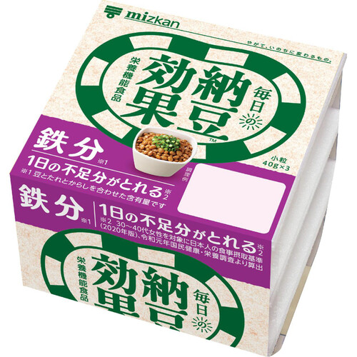 ミツカン 納豆効果 1日不足分の鉄分 40g x 3個