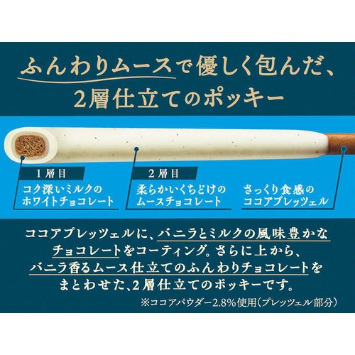 江崎グリコ ポッキー 2層仕立て バニラ香るホワイト 2袋入 Green Beans