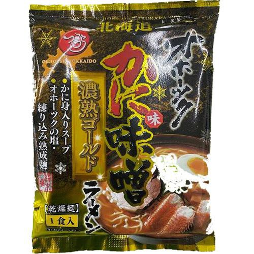 みなみかわ製麺 オホーツクかに味味噌 濃熟ゴールドラーメン 1食入 (160g)