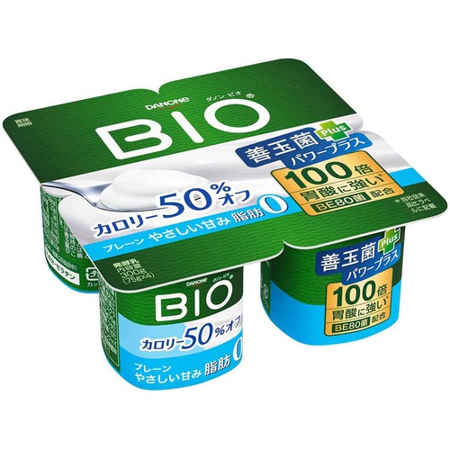 ダノン ビオ プレーンカロリー50%オフ やさしい甘み 75g x 4個