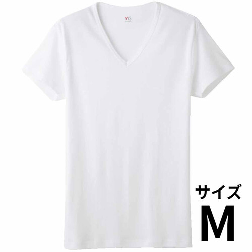 グンゼ YG 紳士 ピュアコットンVネックTシャツ M ホワイト