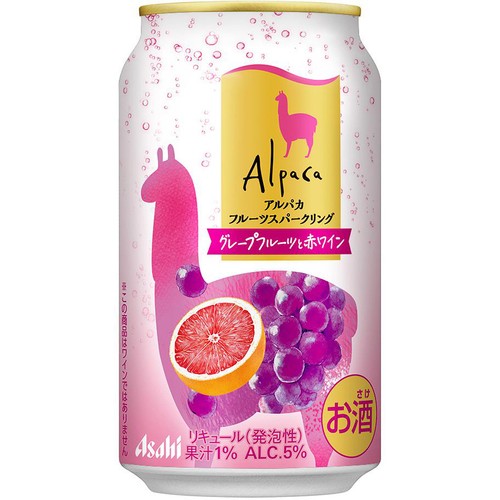 【5%】 アサヒ アルパカ フルーツスパークリング グレープフルーツと赤ワイン 350ml