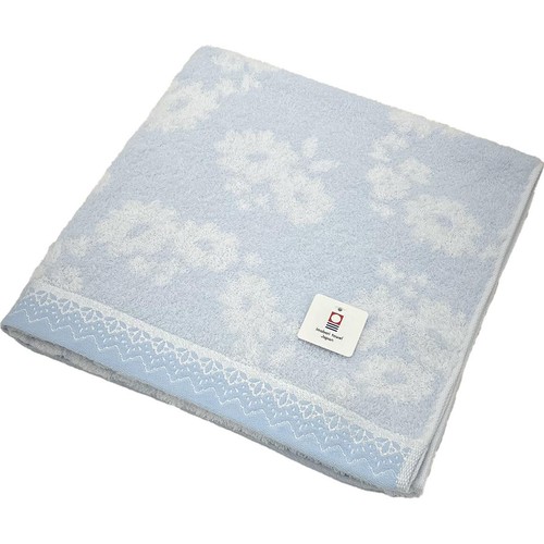 林 今治フラワーワルツ バスタオル約60 x 120cm ブルー Green Beans