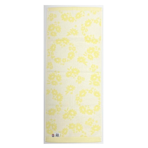 林 今治フラワーワルツ フェイスタオル約34 x 80cm イエロー Green