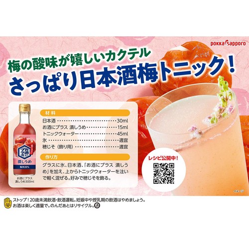 【ノンアルコール】 ポッカサッポロ お酒にプラス 潰しうめ 300ml