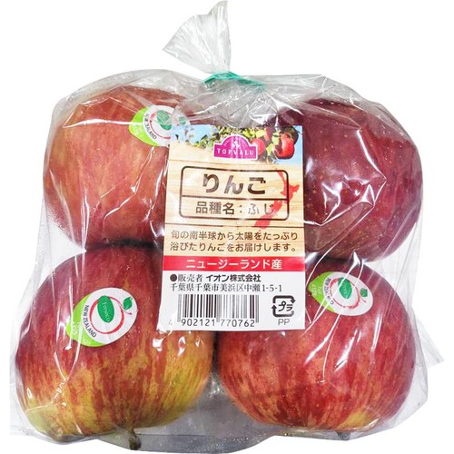 ニュージーランド産 りんご ふじ 4個 450g 1袋 トップバリュ Green