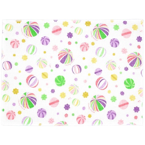 白雪 友禅ふきん キャンディプラネット ピンク 1枚