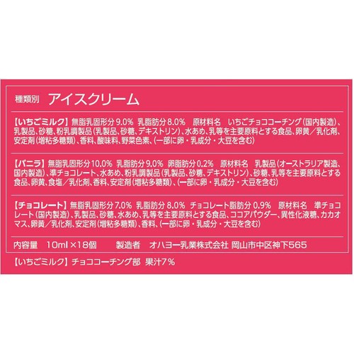 オハヨー乳業 プチパーティー 10ml x 18個入