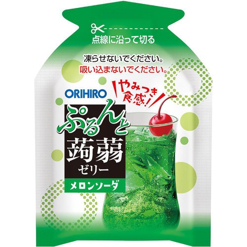 オリヒロ ぷるんと蒟蒻ゼリー パウチ メロンソーダ 6個入 Green Beans