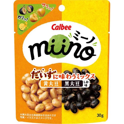 豆少大豆少ページ カルビー miinoだいずに味わうミックス黄大豆黒大豆しお味 30g Green