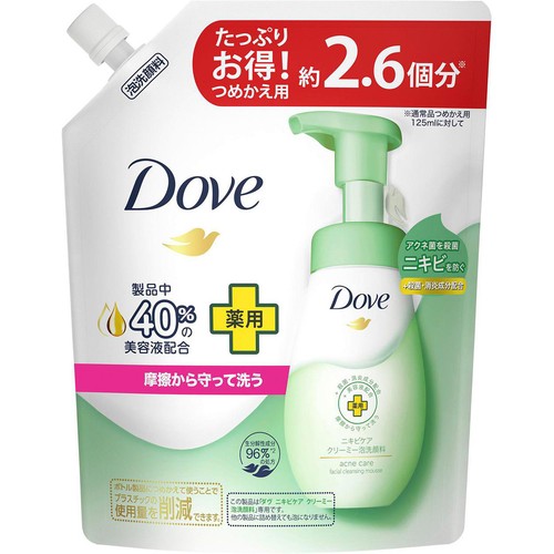 ユニリーバ  薬用 ダヴ ニキビケア クリーミー泡洗顔料 つめかえ用 320ml