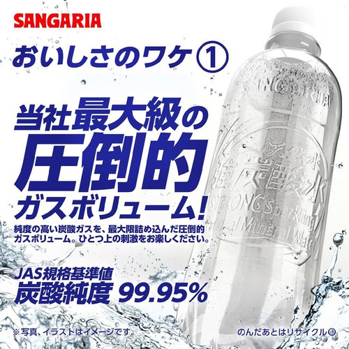 サンガリア 伊賀の天然水強炭酸水 ラベルレス 500ml x 6本 Green Beans
