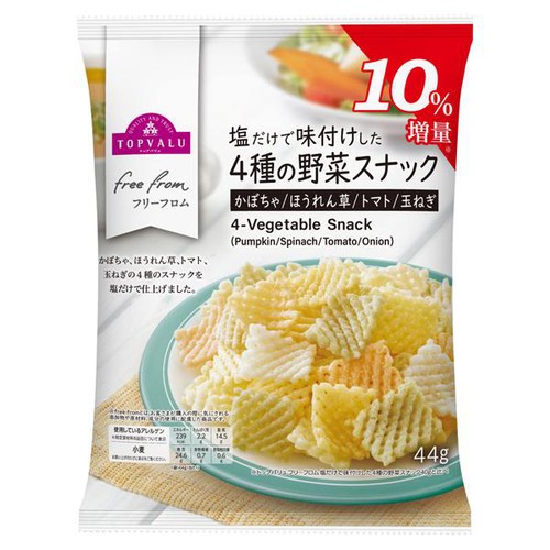 フリーフロム 塩だけで味付けした4種の野菜スナック 増量 44g トップバリュ