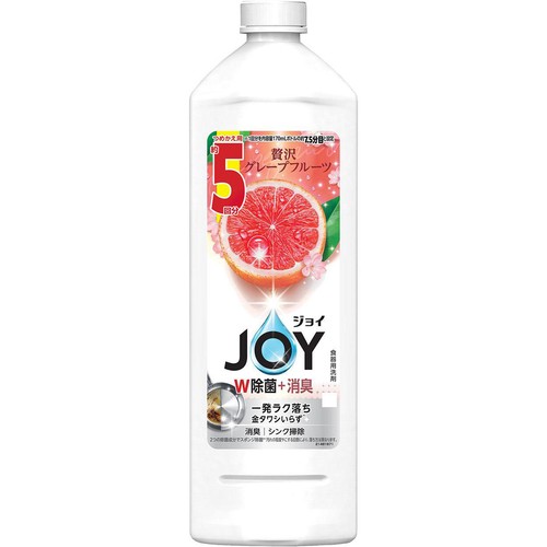 P&G ジョイ JOY W除菌 + 消臭 贅沢グレープフルーツの香り 特大サイズ つめかえ用 670mL