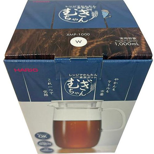 HARIO(ハリオ) レンジでかんたん麦茶ポット むぎちゃん 1000mL ホワイト XMP-1000-W