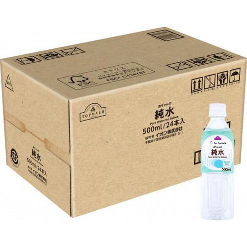 fun fun smile 赤ちゃんの純水 1ケース 500ml x 24本 トップバリュ