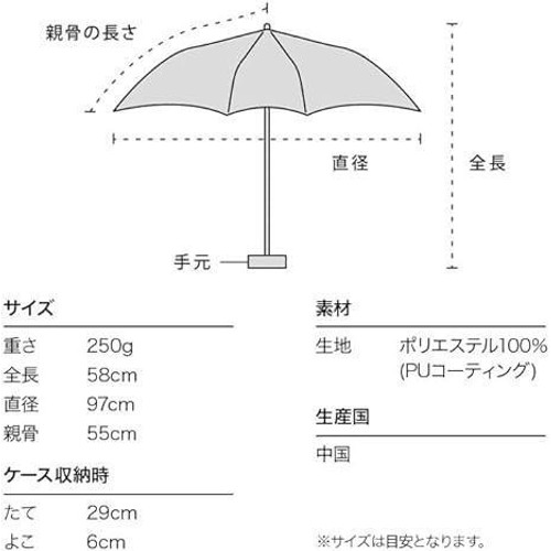 ワールドパーティ 遮光アニマルパイピングミニ 晴雨兼用折りたたみ傘 55cm ベージュ