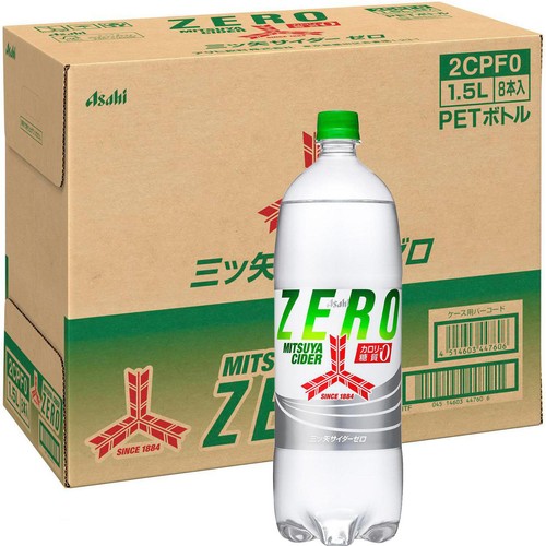 アサヒ飲料 三ツ矢サイダーZERO 1ケース 1500ml x 8本 Green Beans