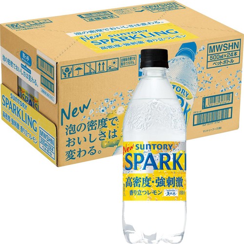 サントリー 天然水 SPARKLINGレモン 1ケース 500ml x 24本入 Green