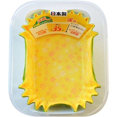 ヒロカ産業  抗菌小花おかずカップ 深形長四角(大) 20枚入り