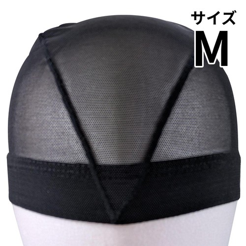 メッシュスイムキャップ 黒 Mサイズ 頭囲50-55cm