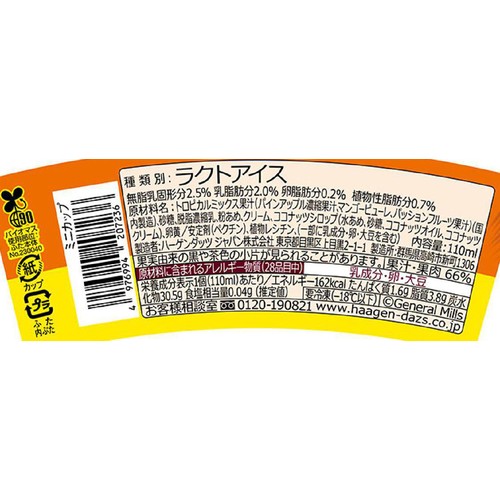 ハーゲンダッツ ジェラーティ トロピカルリッチ&ココナッツ 110ml