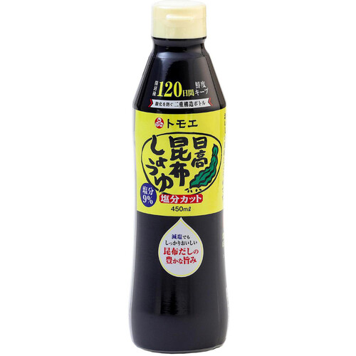 福山醸造 日高昆布しょうゆ 塩分カット 450ml