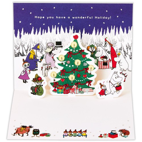 クリスマス立体カード ムーミン 森の中 1枚 Green Beans | グリーン